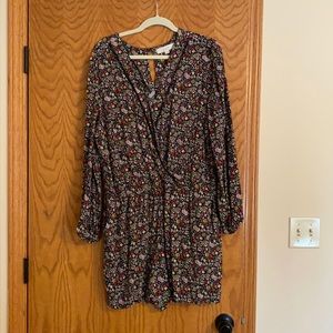 LOFT Floral long sleeve/shorts romper